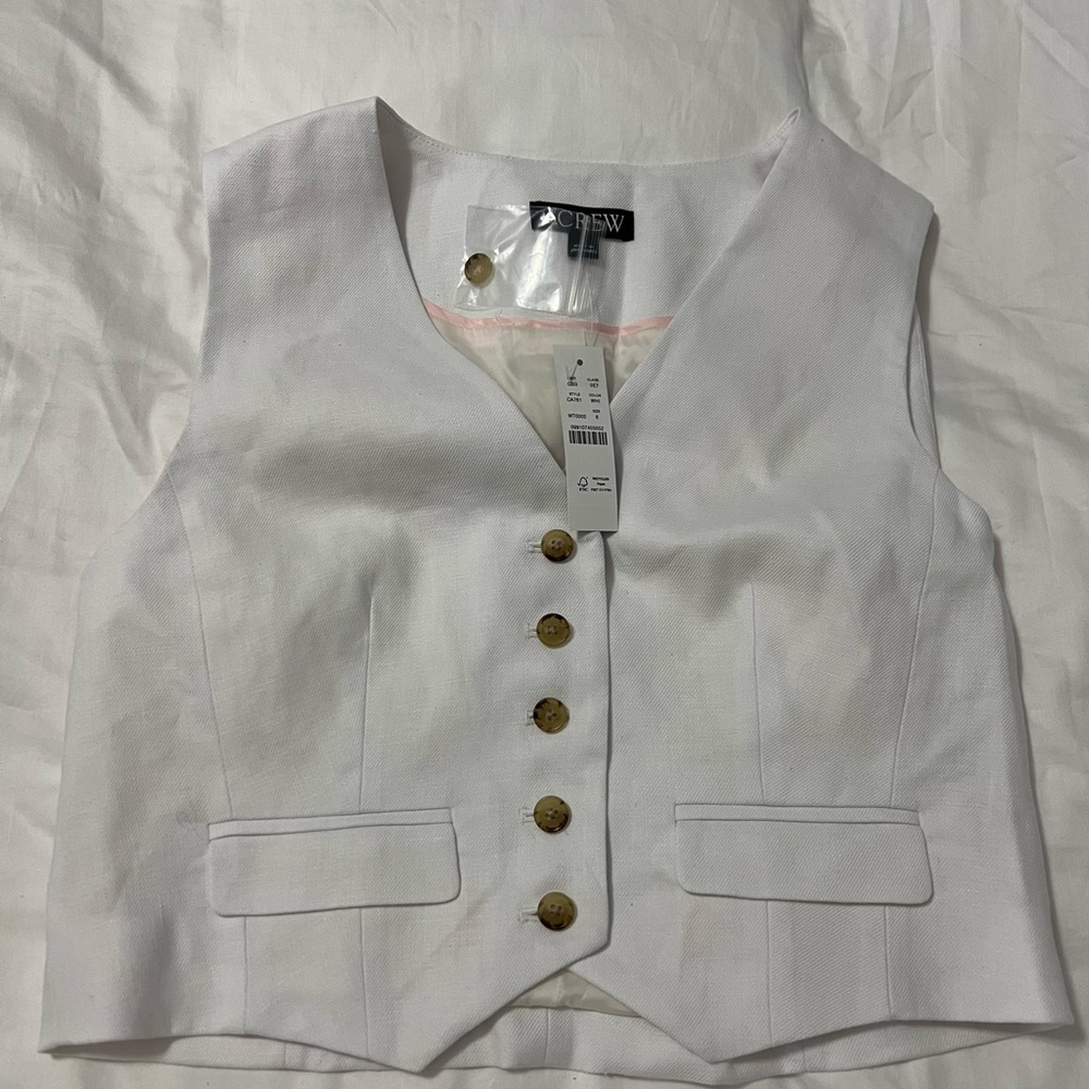K Crew Linen Blend Vest Size 6